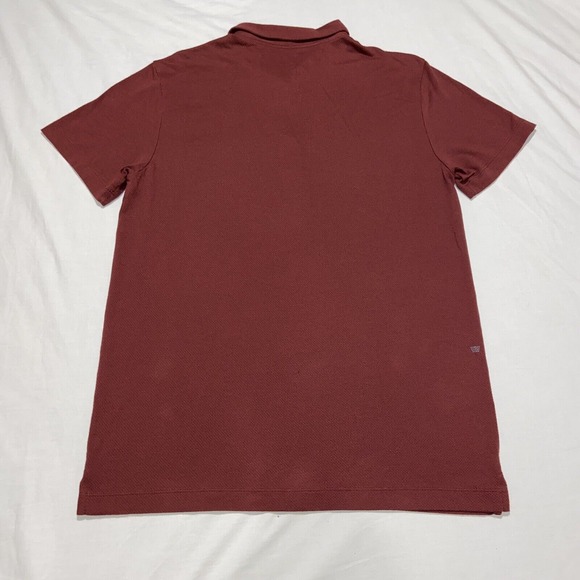 Mack Weldon Shirt men's Large Polo Short Sleeve Red Lightweight Performance Logo - Picture 11 of 11